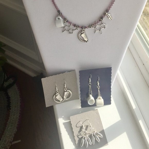 Coffee Tea White Mug Ceramic Earrings Jewelry - Picture 7 of 8